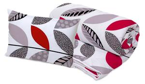 Set Alcam perna microfibra 50x70 cm si pilota matlasata 140x200 cm, Red Leaves