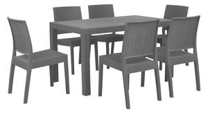 Set de masă pentru grădină Fossil (grafit) (pentru 6 persoane). 1011767