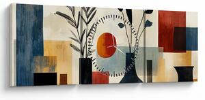 Tablou - Vaze cubiste (cu ceas) (90x30 cm)