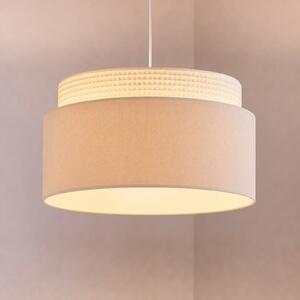 Duolla Lampă suspendată Milano, ecru/bej, Ø 45 cm, material textil, E27, Bej, Camera de zi / sufragerie, Țesătură / Textil, Viața tânără