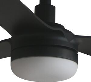 FARO BARCELONA Ventilator de tavan cu LED-uri Punt M, negru, curent continuu, silențios, 130, reglabil, Negru, Camera de zi / sufragerie, Metal, Modern