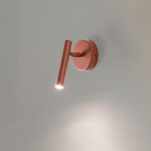 SIGMA Aplică de perete Sopel, roșu cărămiziu, 1 bec, oțel, înălțime 15 cm, reglabil, Roșu, Camera de zi / sufragerie, Metal, Modern