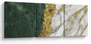 Tablou - Marmură verde N⁰1 (cu ceas) (90x30 cm)