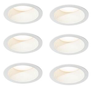 Set de 6 spoturi încastrate albe, inclusiv LED 3000K-5000K - Elias