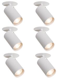 Set de 6 spoturi încastrate moderne albe GU10 50mm - Chels