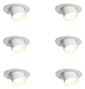 Set de 6 spoturi încastrate albe GU10 35mm rotunde înclinabile - Installa