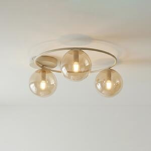 EMIBIG LIGHTING Plafonieră Sopra, bej, Ø 47 cm, 3 becuri, sticlă/metal, E14, reglabil, Bej, Camera de zi / sufragerie, Sticlă, Modern, glob