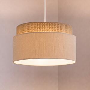 Duolla Lampă suspendată Milano, maro cafea/bej, Ø 45 cm, material textil, E27, Maro / Rugină, Camera de zi / sufragerie, Țesătură / Textil, Viața tânără