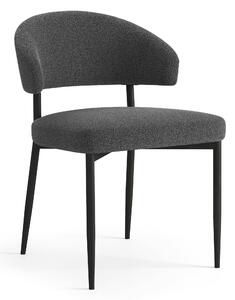 MAZZONI EXPORT IRIS Antracit [Gri închis] (material Monza 130) - SCAUN MODERN TAPIȚAT BOUCLÉ PENTRU SALON/SUFRAGERIE LOFT