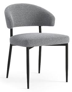 MAZZONI EXPORT IRIS Gri (material Monza 120) - SCAUN MODERN TAPIȚAT BOUCLÉ PENTRU SALON/SUFRAGERIE LOFT