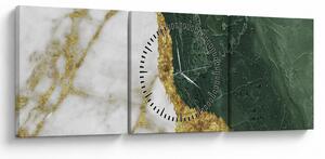 Tablou - Marmură verde N⁰3 (cu ceas) (90x30 cm)