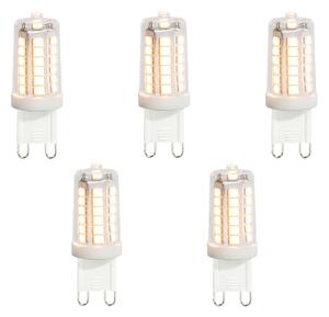 Set de 5 becuri LED G9 transparente 3,5W 480 lm 3000K