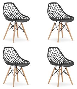 Set 4 Scaune Bucatarie/Dinig Sky Negre