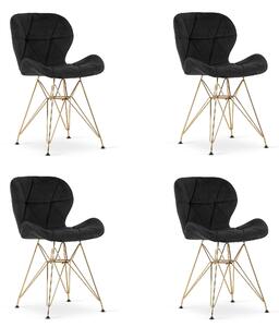 Set 4 Scaune Bucatarie/Dining Quint Catifea Negre