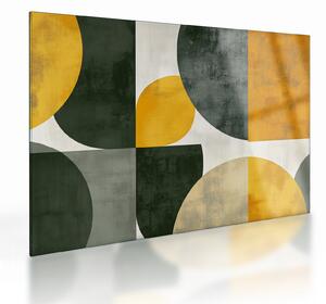 Tablou pe sticlă - Abstracție în culoare de măslin (70x50 cm)