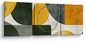 Tablou - Abstracție în culoare de măslin (cu ceas) (90x30 cm)