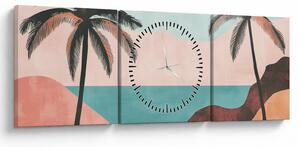 Tablou - Palmieri la mare (cu ceas) (90x30 cm)