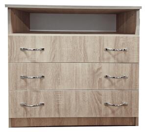 Comoda cu 3 sertare 80x80x45 cm, Culoare Sonoma