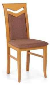 Scaun tapitat Citrone, maro/arin, stofa clasica/lemn de fag, 44X43X96