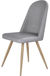 Scaun bucatarie tapitat K214, gri/stejar miere, piele ecologica/metal