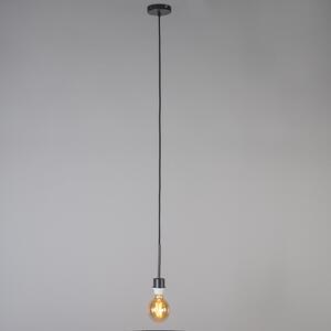 Lampă suspendată modernă neagră cu abajur 45 cm alb - Combi 1