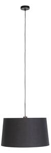 Lampă suspendată cu abajur de bumbac negru cu aur 50 cm - Combi