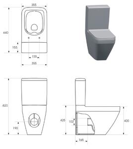 Cersanit Crea vas wc compact alb K114-022