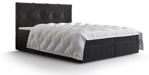 Z0ND0 Pat matrimonial Boxspring 140 cm Athena (negru) ( cu saltea și sp. depozitare). 1046354