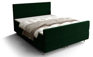 Z0ND0 Pat matrimonial Boxspring 140 cm Flu plus (verde închis) ( cu saltea și sp. depozitare). 1046565