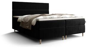 Z0ND0 Pat matrimonial Boxspring 140 cm Flu (negru) ( cu saltea și sp. depozitare). 1046532