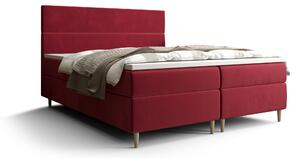 Z0ND0 Pat matrimonial Boxspring 140 cm Flu (bordo) ( cu saltea și sp. depozitare). 1046536