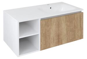 Sapho Sapho, Dulap LOREA 100x46x51.5cm (30P+70cm), dreapta, stejar Alabama/alb mat, LE070-2231-R-12