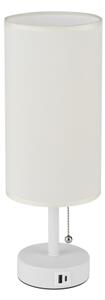 Brilagi - Lampă de masă TABLON cu port USB, 1xE27/25W/230V, alb/crem