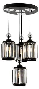 Lustră suspendată pe cablu CRYSTALLINE, 4xE27/40W/230V, negru