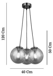 Lustră suspendată pe cablu POLINO 3xE27/40W/230V bronz