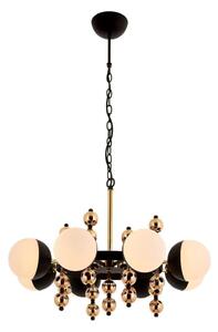 Candelabru pe lanț DAISY, 8xE27/40W/230V, negru/auriu