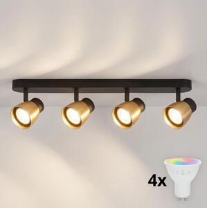 Brilagi NUGGET - Spot LED RGBW compatibil cu dimmer 4xGU10/4,8W/230V negru/auriu