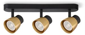 Brilagi - Spot aplicat NUGGET 3xGU10/30W/230V negru/auriu