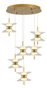 Candelabru LED pe cablu BUTTERFLY 12xLED/5W/230V 3000K auriu