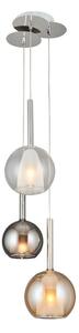 Lustră pe cablu MUSCAT 3xE14/40W/230V fumuriu/auriu/transparent