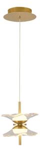 Lustră suspendată pe cablu BUTTERFLY 2xLED/5W/230V 3000K aurie