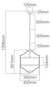 Open Design OR80926 - Lustră pe tijă STESSO 4xE27/15W/230V diam. 42 cm alamă/alb