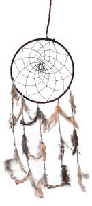 InDecor Captator de vise din bumbac cu pene maro, 15 x 15 x 40 cm, S