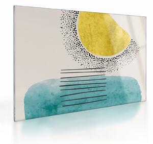 Tablou pe sticlă - pictură abstractă de plajă N⁰2 (70x50 cm)