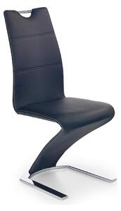 Scaun tapitat K188, negru/crom, piele ecologica/metal, 45X63X101 CM