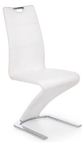 Scaun tapitat K188, alb/crom, piele ecologica/metal, 45X63X101 CM