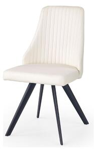 Scaun tapitat K206, alb/negru, piele ecologica/metal, 53X48X87 CM
