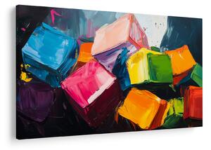 Tablou - Cuburi colorate (90x60 cm)