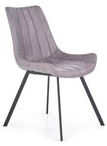Scaune living K279, gri/negru, piele ecologica/metal, 54X43X85 CM