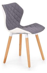 Scaun sufragerie K277, gri/alb/stejar, stofa clasica/lemn, 48x51x76 cm